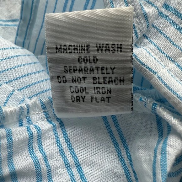 Habitat Size S NEW Turquoise & White Stripe 3/4 Sleeve Button-Front Tunic Jacket - Picture 6 of 16